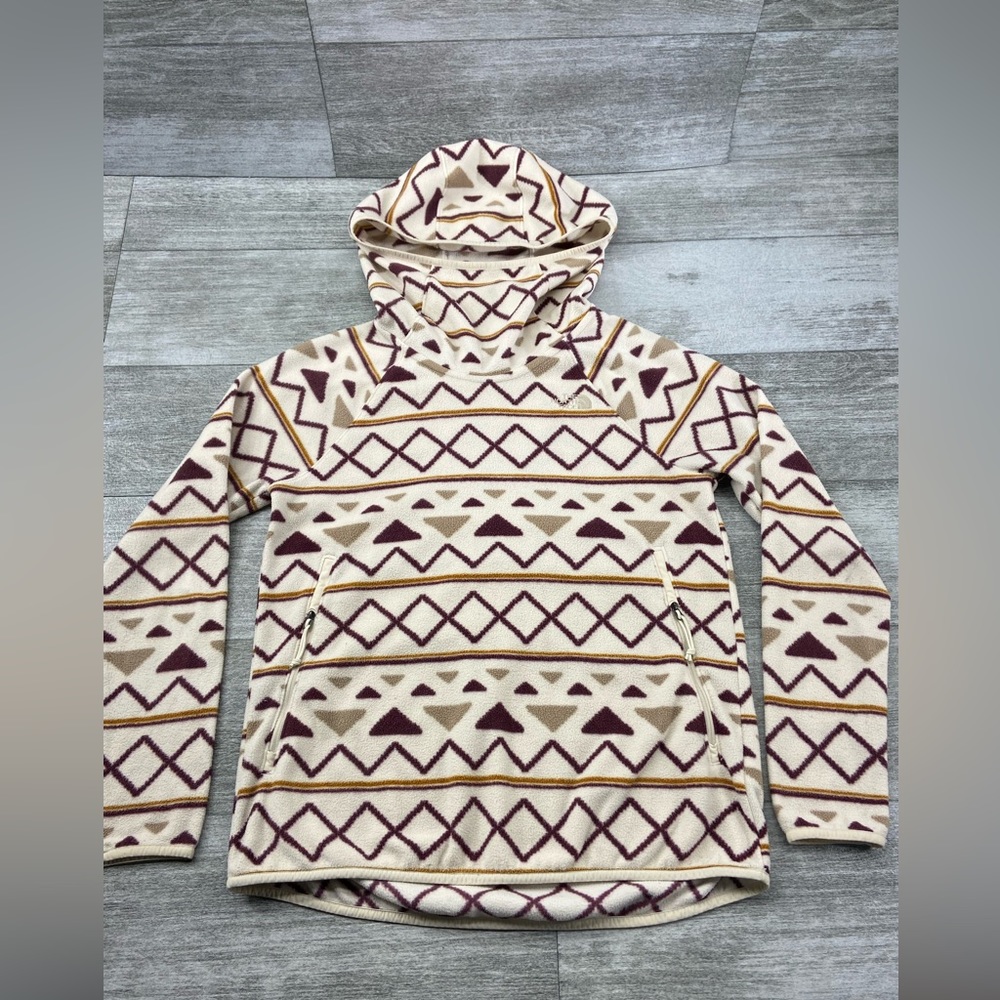 The North Face Fleece Hoodie Womens Small Aztec Cowl Neck Pullover Southwest